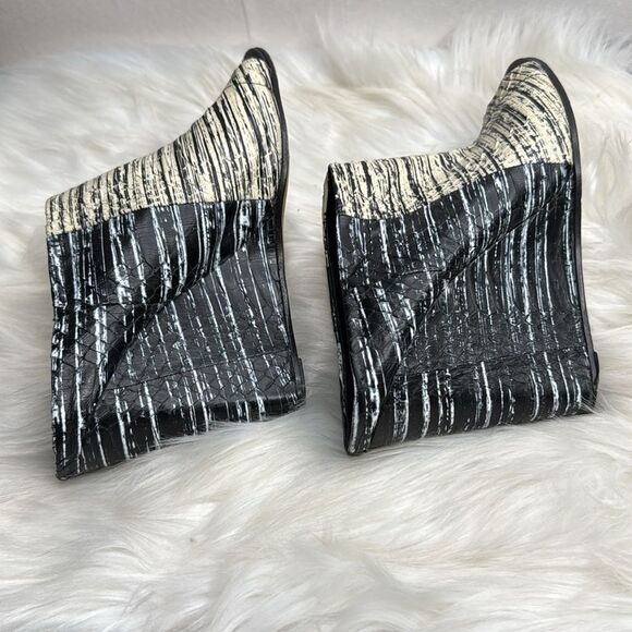Vince Karin Colorblock Snakeskin Peep Toe Wedge Slides 9.5 - Picture 6 of 7